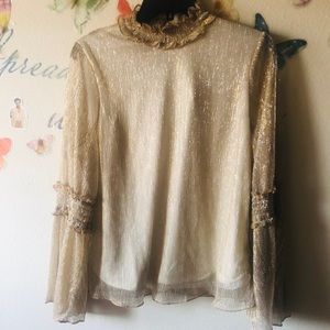 Flared Sleeve Shiny top